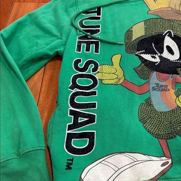 De Kryptic Space Jame Tune Squad Hoodie Green  Hoodie with Bling Blings size S - Picture 2 of 12